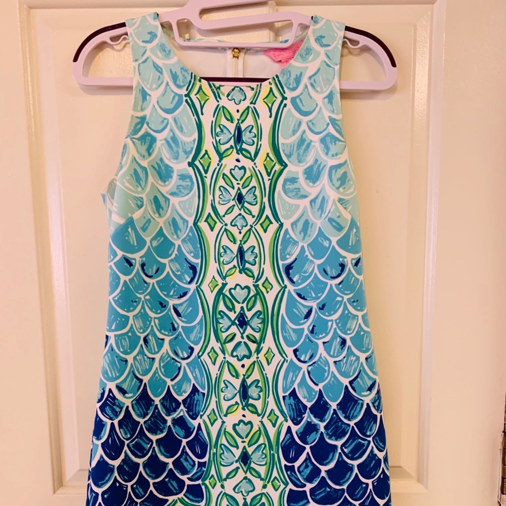 Lilly Pulitzer sleeveless green & blue print dress